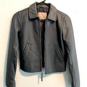 Everlane Leather Jacket XXS Blue